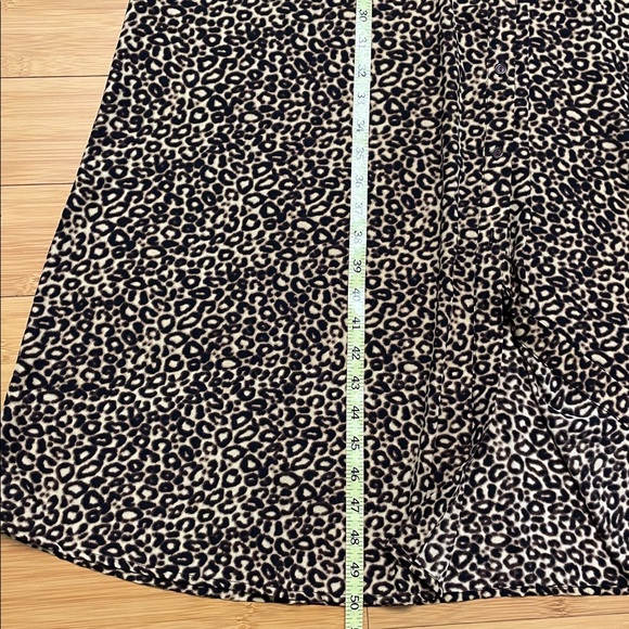 Spense Animal Print Shirt Midi Dress Size 14 Long Sleeve Brown Tan Button Up - Picture 14 of 14